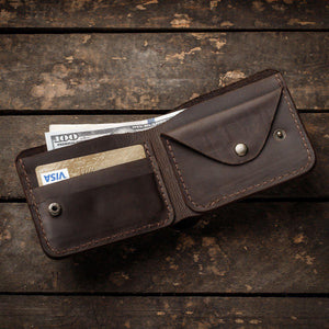 Іменний гаманець для рибалки, гаманець ручної роботи з гравіюванням