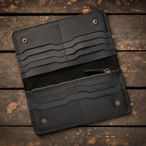 Іменний шкіряний гаманець з гравіруванням "Череп", портмоне шкіра ручна робота