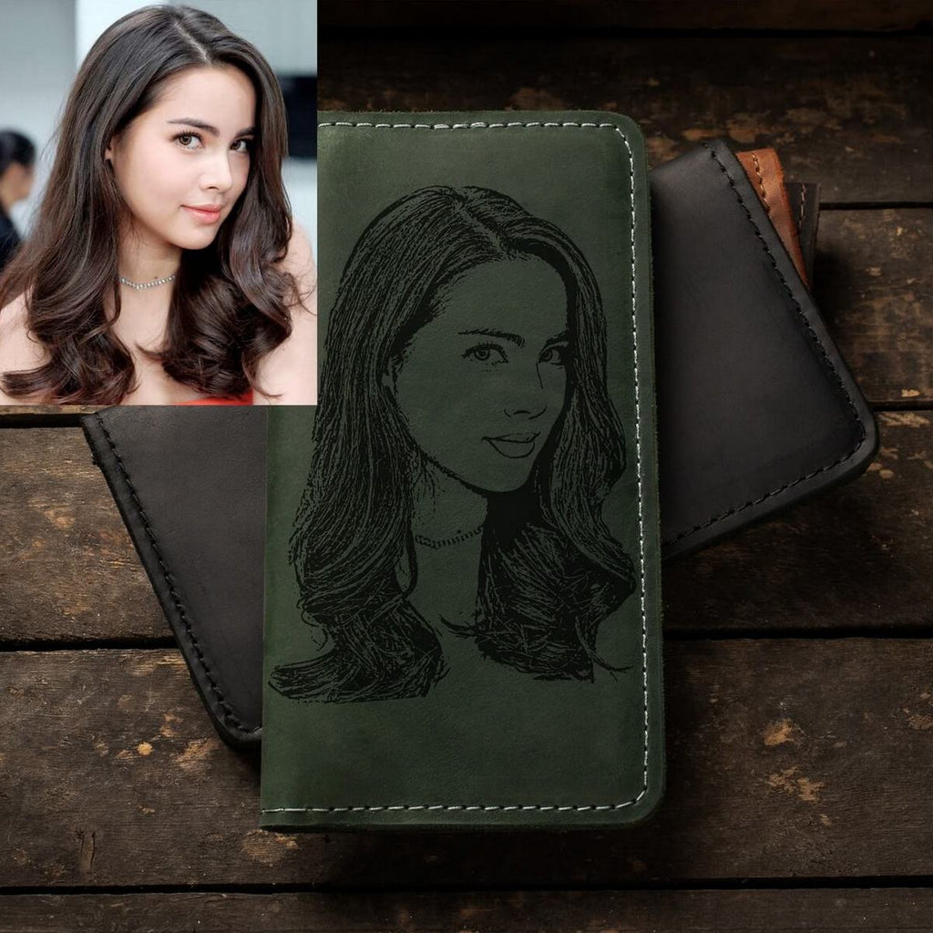 Жіночий гаманець ручної роботи, портмоне жіноче з гравіруванням по фото